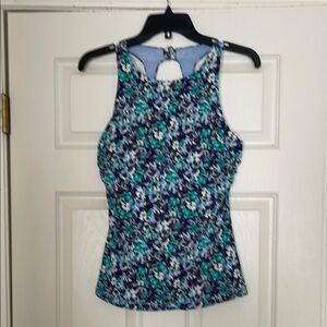 Athleta - Maldives Bra Cup Tankini - Floral Blue and Green - 36 D/DD